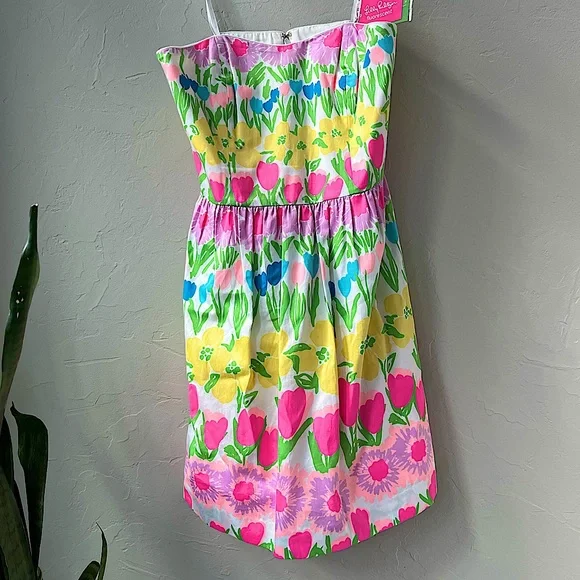 💗LILLY PULITZER PAYTON FLUORESCENT FLORAL LINE DANCE DRESS 2 - Picture 3 of 6